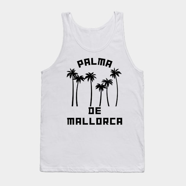 Palma de Mallorca Spain Black text Tank Top by Papilio Art